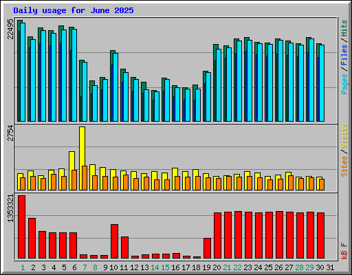 Daily usage for June 2025